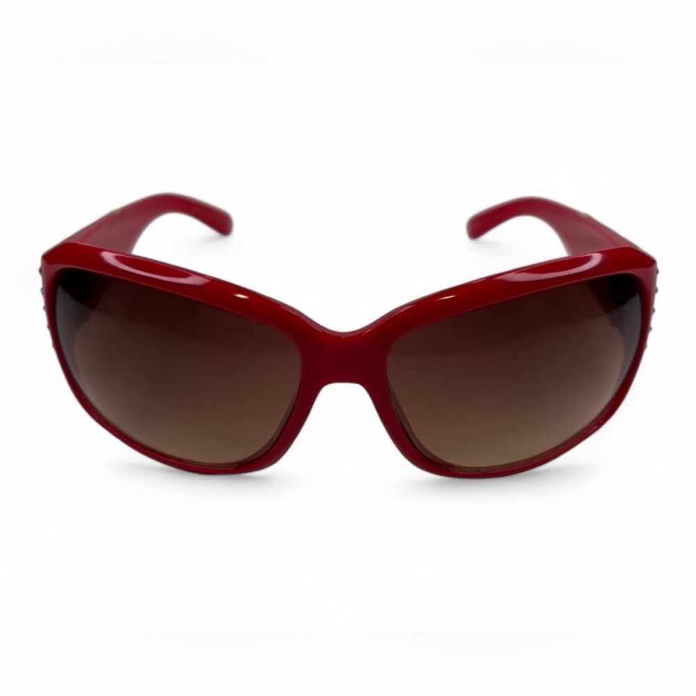 JOAN RIVERS SUNGLASSES RED WITH BROWN‎ LENS